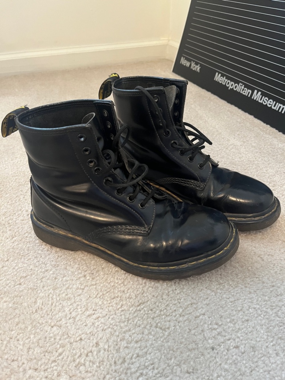 Dr. Martens Black Leather 8-Eye Lace-Up Boots